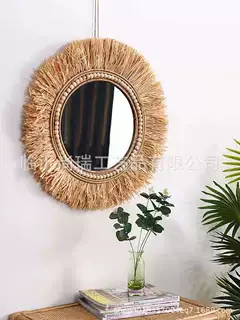 简.素ins风摩洛哥民宿沙发电视柜背景房间墙面装饰玄关床头壁饰镜