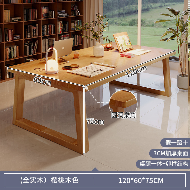 Escritorio de dos personas, escritorio de computadora para estudiantes, escritorio de estudio de piernas de madera sólida, escritorio de oficina simple, escritorio largo, escritorio grande