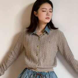 南油高定MIU家2026秋冬新款洋气优雅淑女风精致开衫针织上衣女装