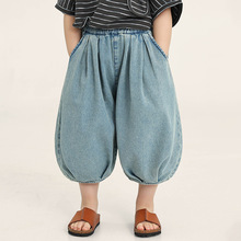 畅果童装男童牛仔裤夏季新款儿童薄款七分裤中小童男孩韩版灯笼裤