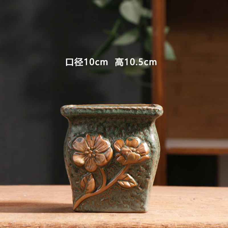Calidad K esmaltado maceta de cerámica de carne especial balcón doméstico cerámica pequeña maceta de cerámica especial al por mayor