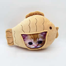 跨境新款 el gato cat plush 仿真猫鲷鱼烧公仔毛绒玩偶公仔