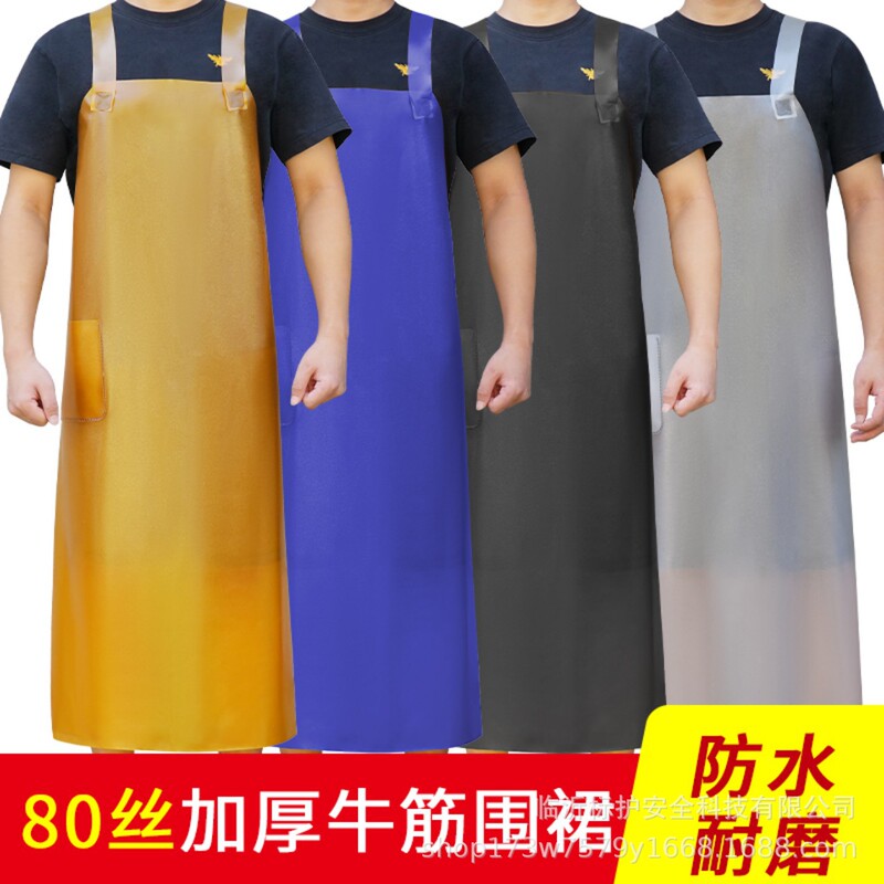 80 Silk Oxford Apron, Waterproof and Oil-Proof, Durable Apron for Factory Work, Stone Handling, Butchering, and Fish Processing