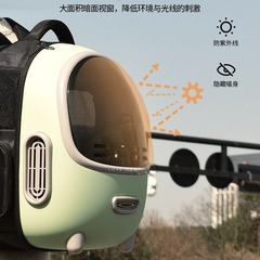 スポット卸売り夏の新風外出猫バッグ超通気性ストレス防止猫ケージ半透明両肩ペット航空箱
