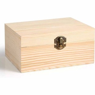 Wooden Storage Box Retro Flip-Top Storage Box with Lock Desktop Jewelry Gift Packaging Wooden Box