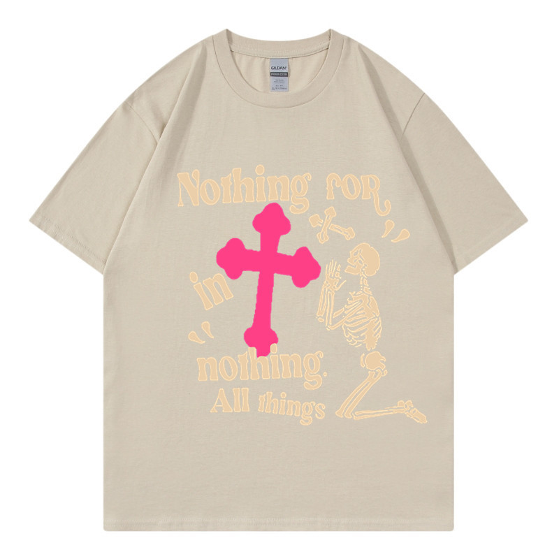16 color men's design with floral design oversize American street niche couple ins short sleeved T-shirt_voghion.com