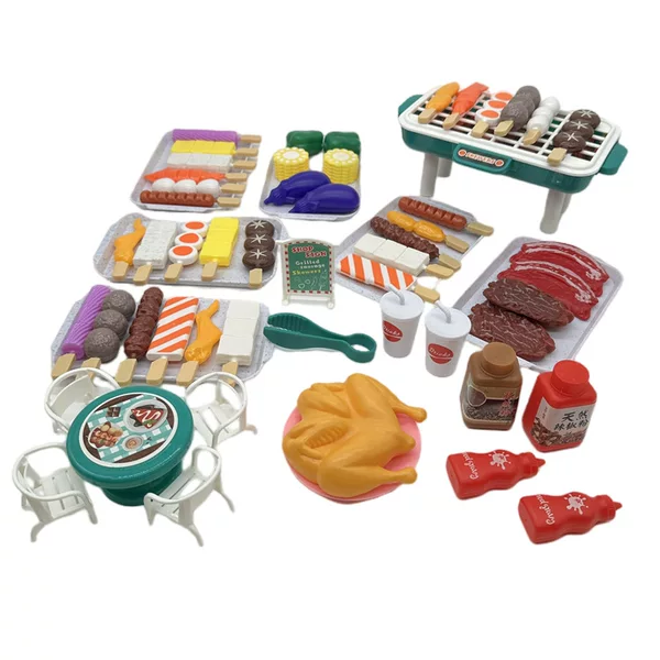 Children's play barbecue oven toy simulation kitchen set accessories simulation cooking barbecue string set