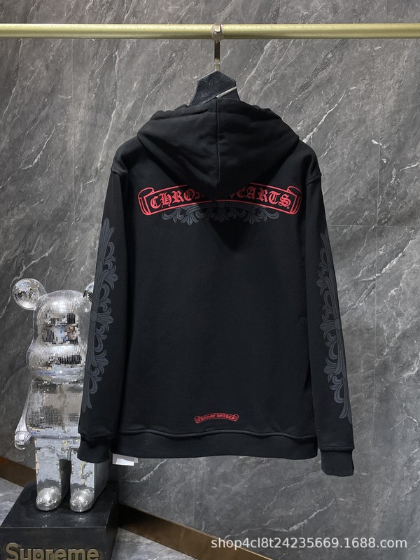 24SS Crow 正しいバージョン馬蹄パターンサンスクリット古典フード付きスウェットシャツ男性と女性のための同じスタイルのジッパースウェットシャツ卸売|undefined