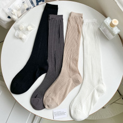 白色堆堆襪女日系純色簡約百搭透視襪春夏薄款網紅個性破洞小腿襪
