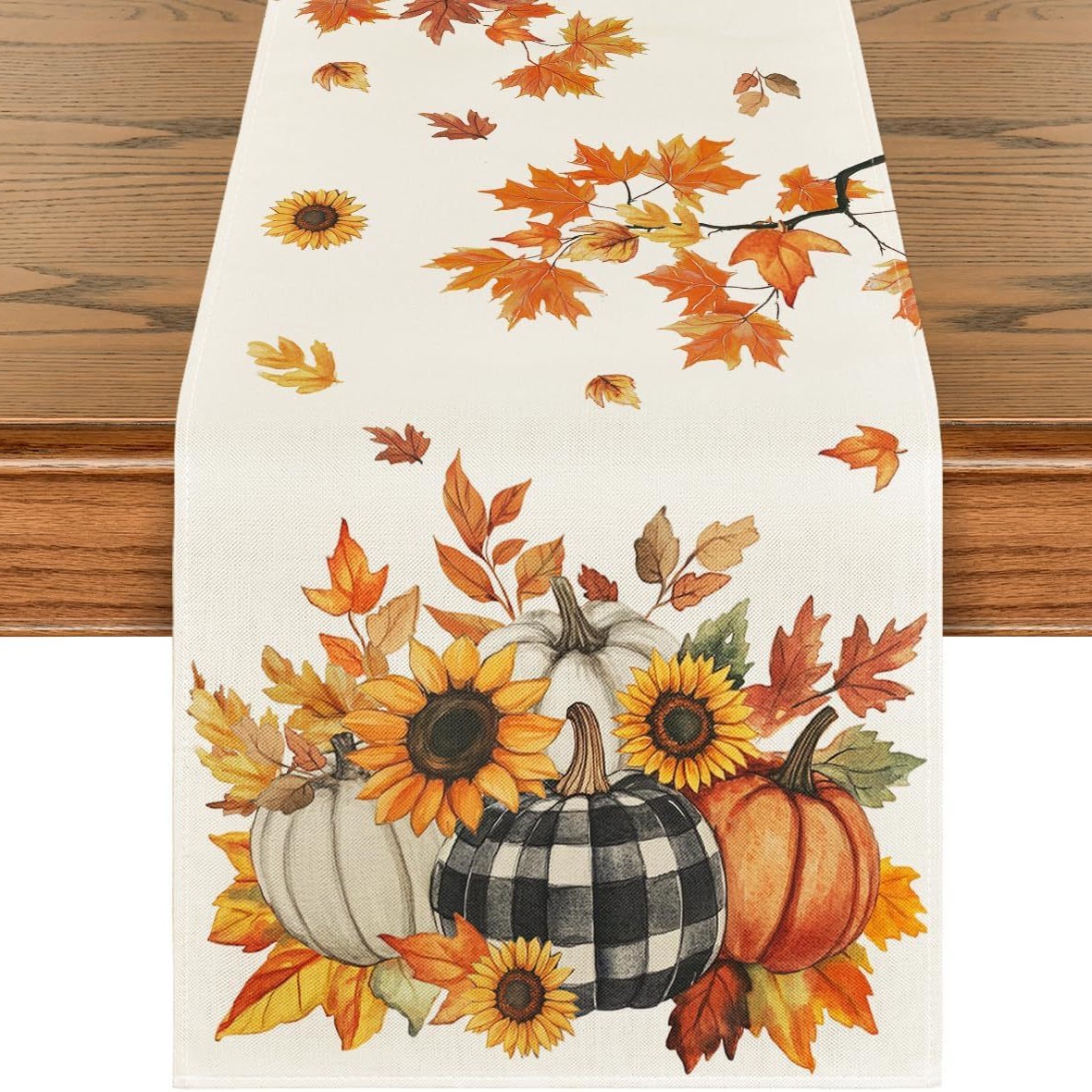 Transfronterizo 2024 Amazon nuevo Día de Acción de Gracias Festival de otoño lino tabla bandera tabla de comedor tabla de té tabla