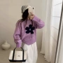 圆领外穿甜美风长袖针织衫