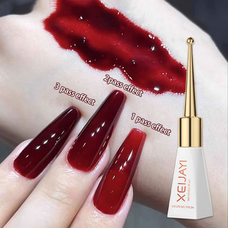 Autumn and winter New Year red series Nail Polish glue 2023 new rich velvet red nail salon special phototherapy glue