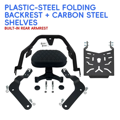 backrest, rear rack, quick-release side – Motorcycle bumper - plastic-steel-folding-backrest-rear-rack-comes-with-rear-handrails-not-available-for-proultraec-versions