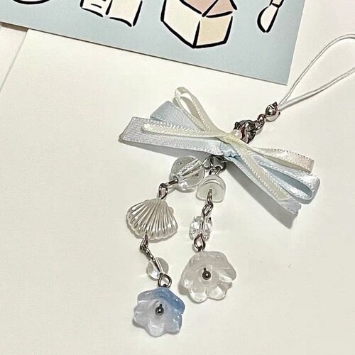 BlueGirl|Blue girl beaded jewelry pendant DIY girl heart ins style mobile phone chain Gubenguka Jane