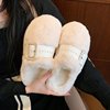 Muffin The thickness of the bottom Maomao slipper 2022 new pattern Autumn and winter fashion High-heeled Cotton mop Red envelope Half dragged