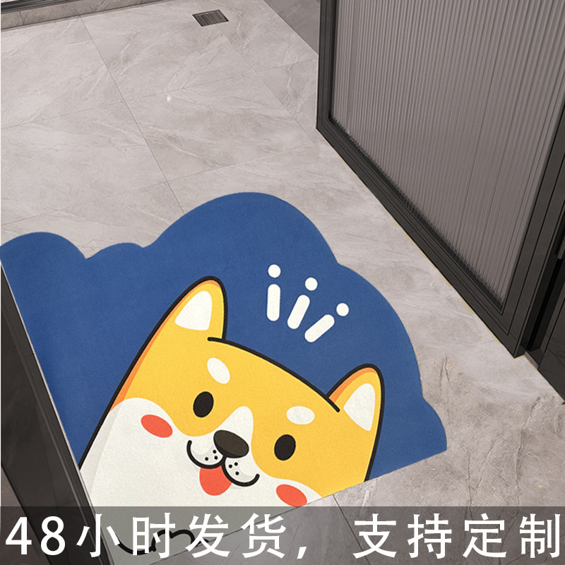 특수 모양의 부드러운 규조토 진흙 고무 팬더 우드 독 흡수성 미끄럼 방지 속건 욕실 입구 주방 바닥 매트 도어 매트