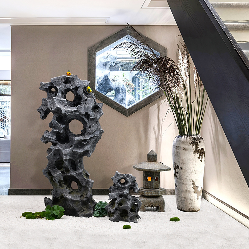 Taihu piedra decoración piso nuevo chino suave decoración interior patio paisaje tiro apoyos decoración simulación Taihu piedra