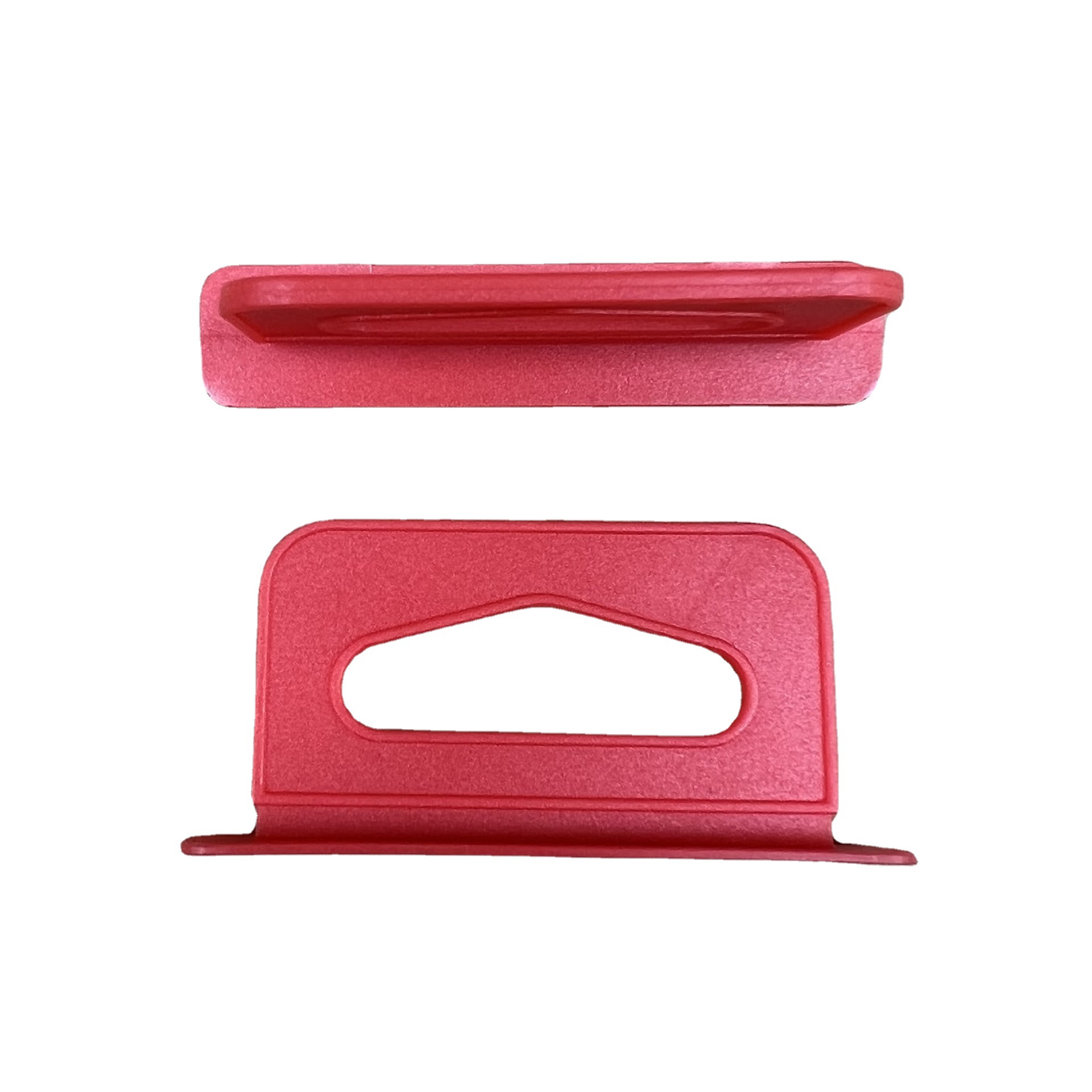 红色三角孔挂钩吸塑包装盒挂钩常玖塑胶立体彩盒飞机扣车载盒挂钩