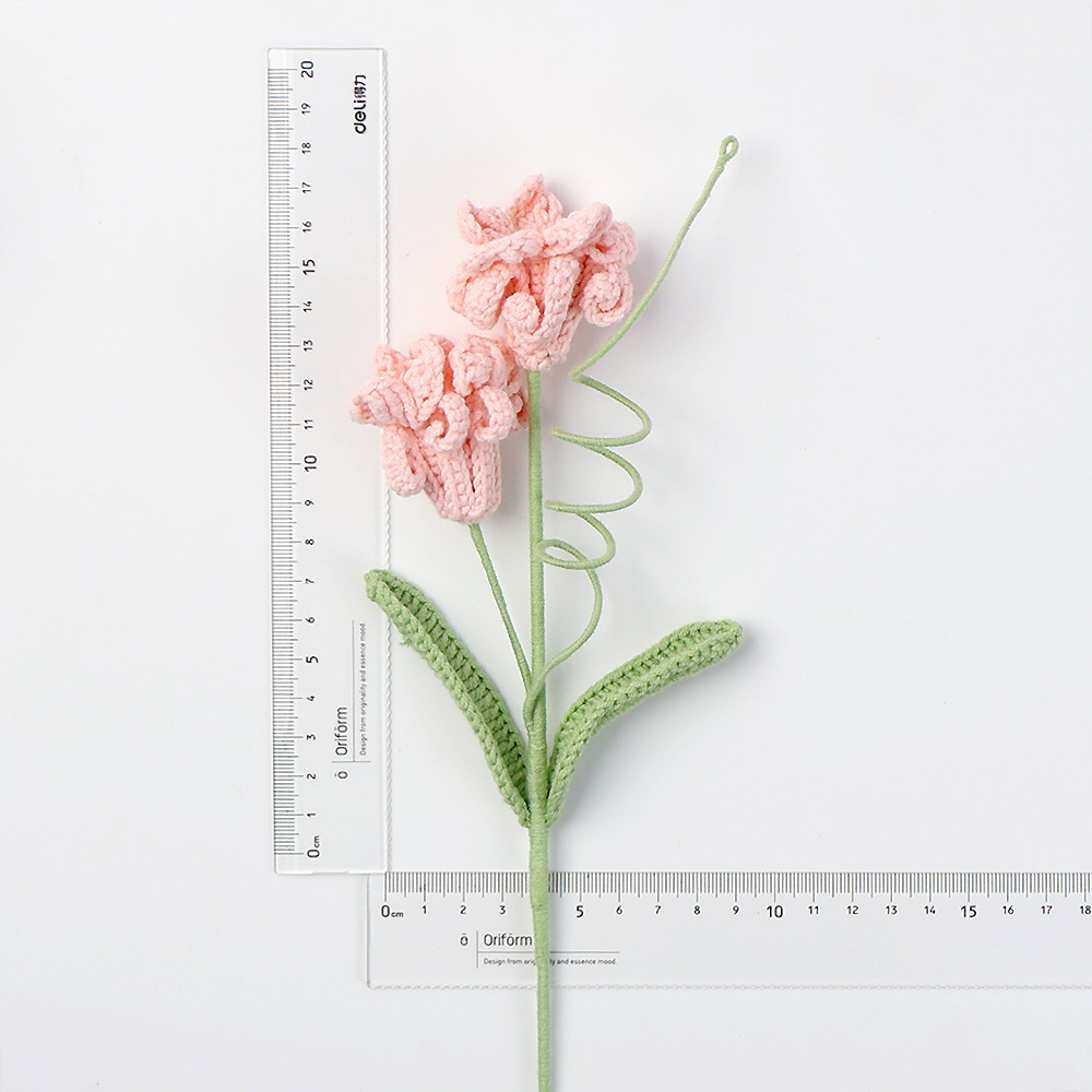 成品跨境编织向日葵仿真花手工毛线针织太阳花郁金香花玫瑰花礼物详情29