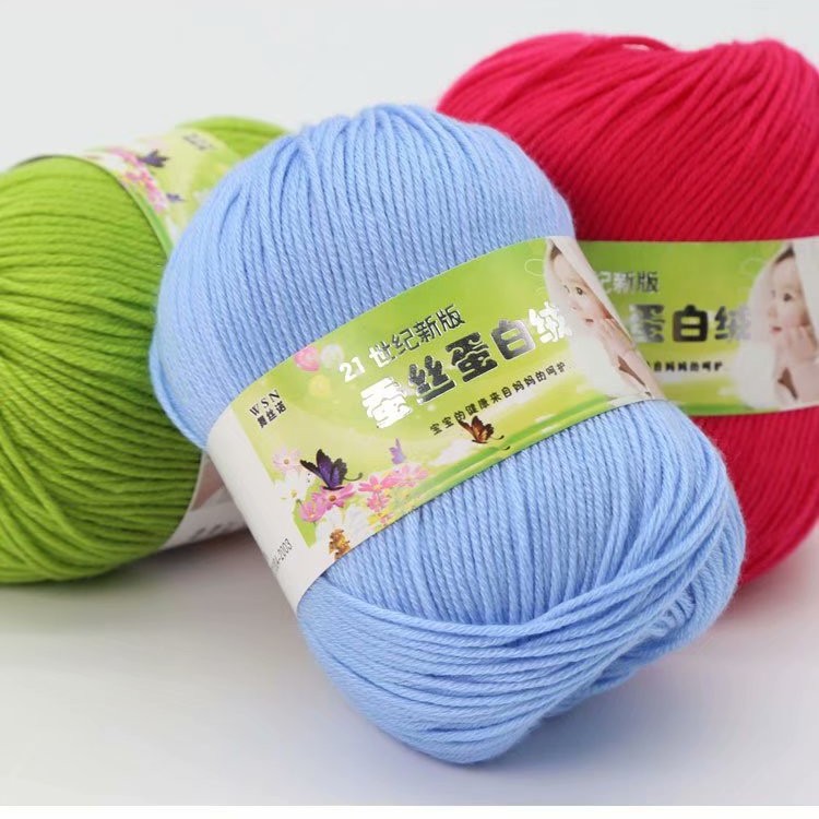 21 세기 6 가닥 우유 면화 아기 실 크로 셰 뜨개질 실 실크 단백질 보풀 실 중간 두꺼운 아기 손