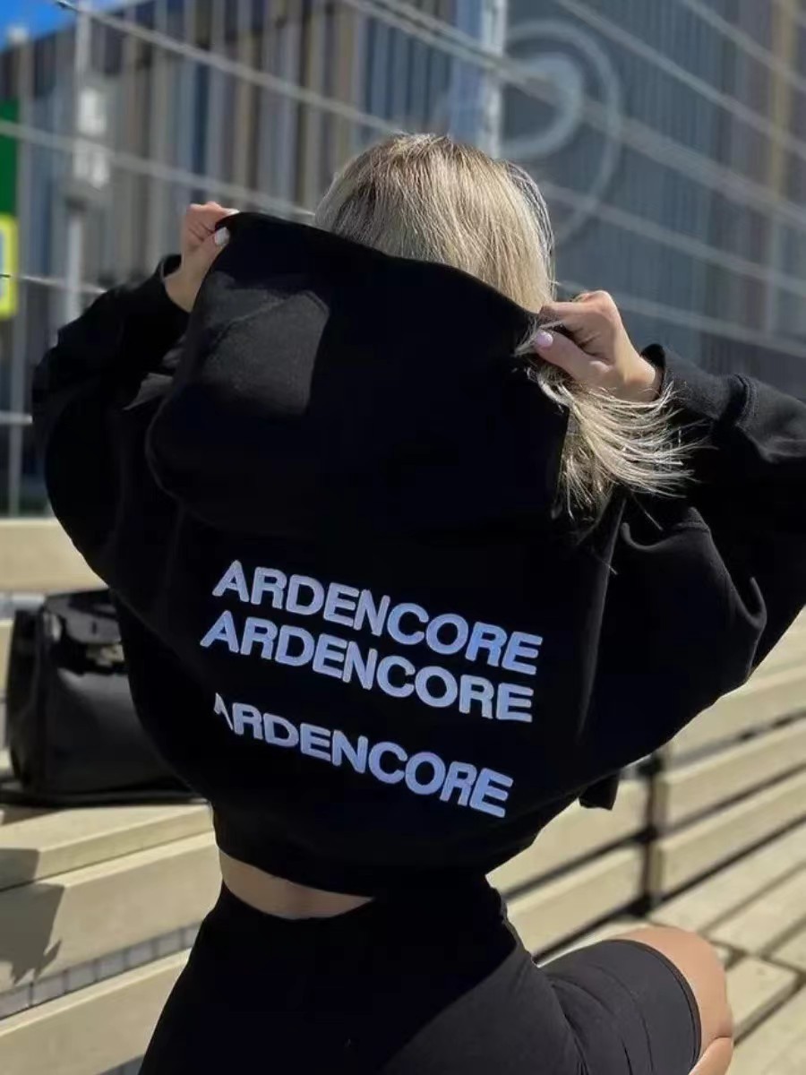 Felpa corta con cappuccio e cerniera, calda e alla moda, autunno inverno 2024, nuova, versatile, ampia, per ragazza calda_voghion.com