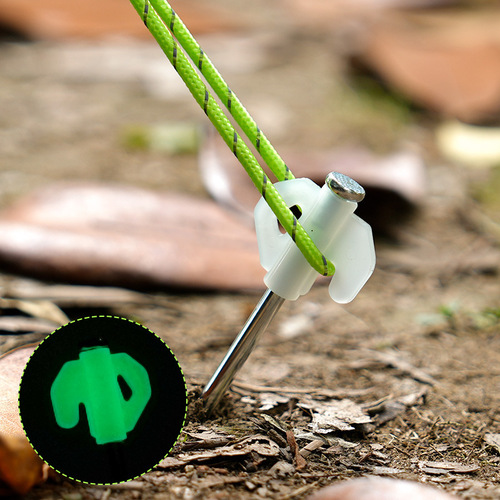 Camping luminous canopy ground nails outdoor thick fluorescent ground nails camping reinforced windproof tent ground nails accessories wholesale