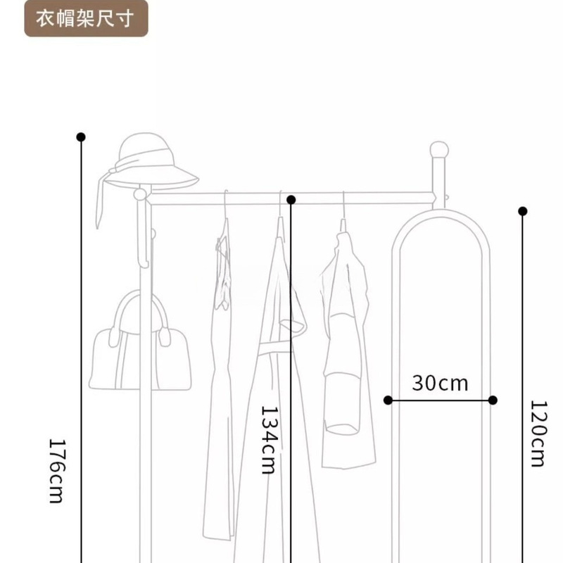 可移动挂衣架带镜子卧室落地式全身镜一体衣帽架试衣镜子置物架子|undefined