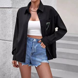 现货-72713#外贸亚马逊跨境女装欧美INS 时尚通勤百搭长袖衬衫