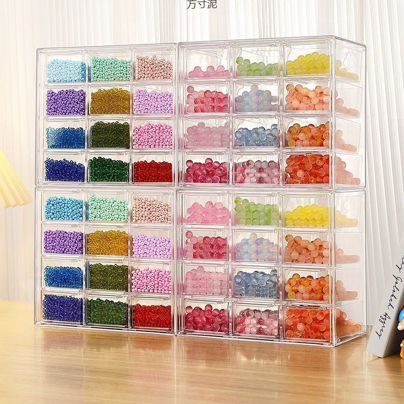 Beaded bracelet handmade, storage box, beads, transparent storage system