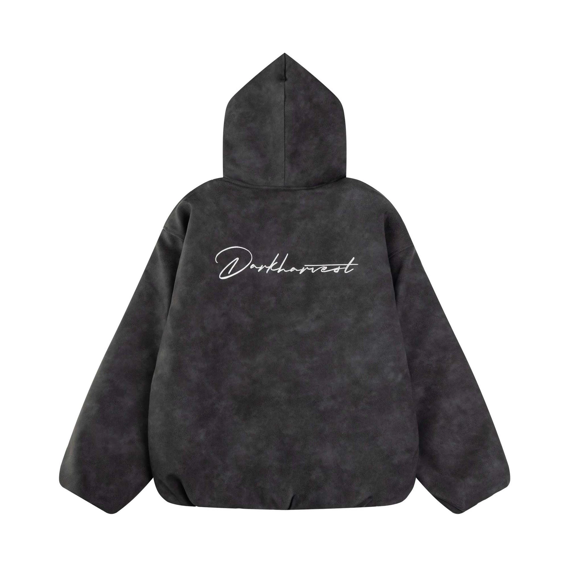 Polyurethane hoody for men and women, jacket for leisure, American style, with embroidery, increased thickness, oversize