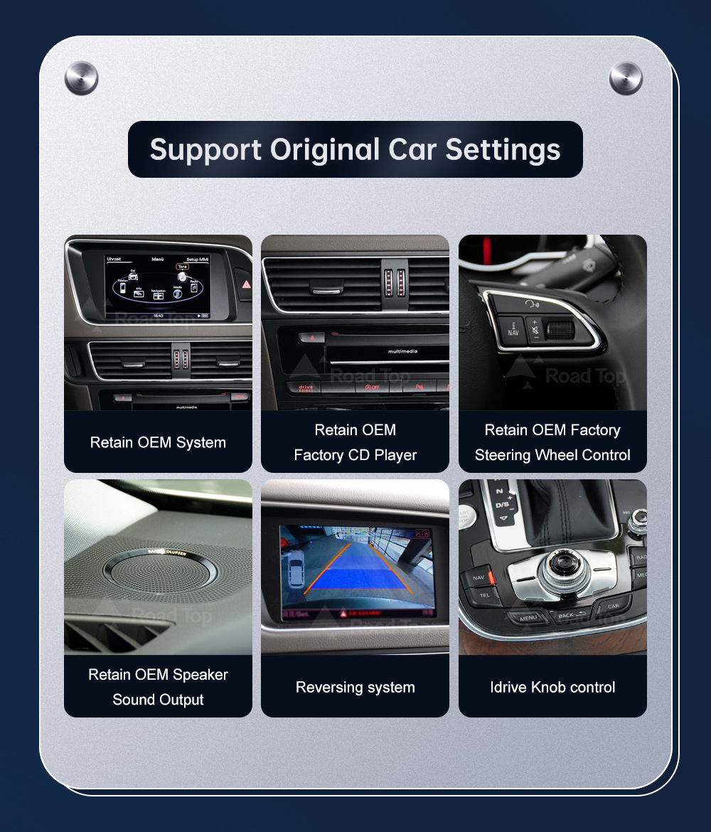 8.8 inch wireless CarPlay display for Q5 2009-2017 radio player