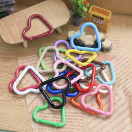 彩色合金烤漆爱心桃心登山扣扣锁扣 DIY钥匙扣配件背包小E18