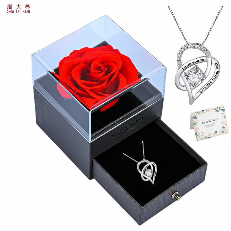 2023 European and American Cross-border Amazon Explosions Necklace Jewelry Women's Box Set New Valentine's Day Mother's Day Gift