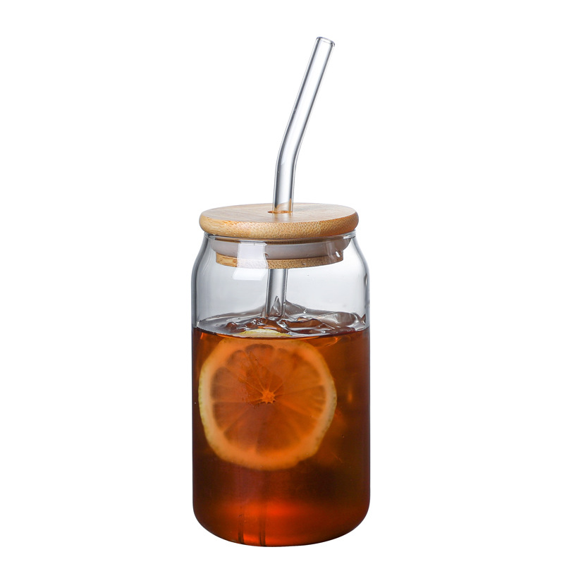 Leche té vidrio pareja taza de café taza de Cake taza de bebida con tapa y paja taza de beber