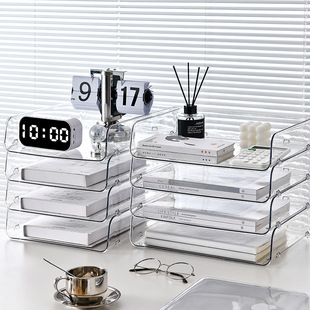 Desktop Storage Rack desk stationery sundries double-layer storage rack office desk storage box student file rack