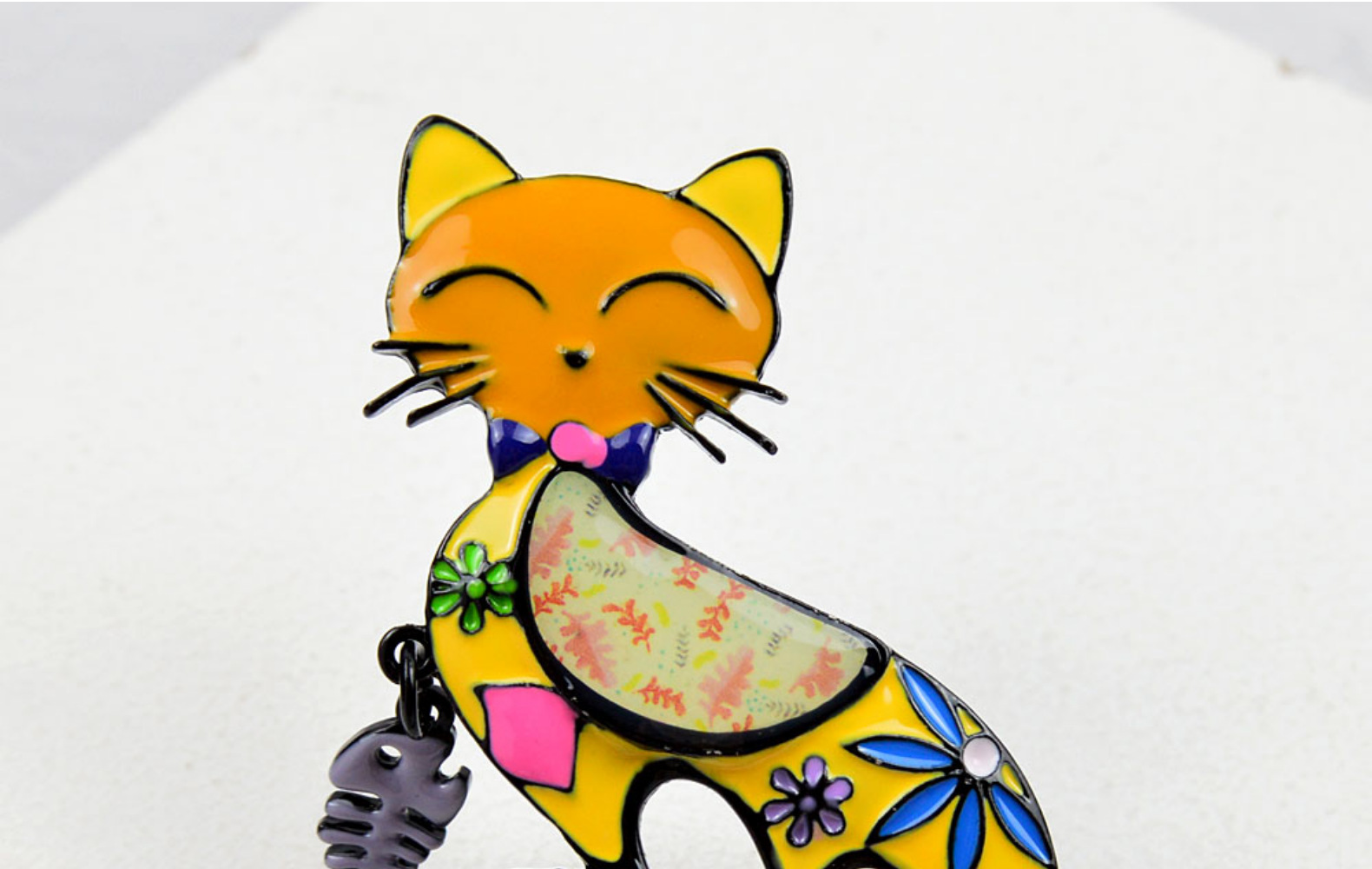 Fashion Cat Metal Enamel Unisex Brooches display picture 2
