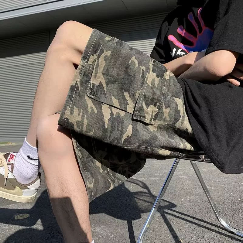 Хаки летние шорты и брюки, свободный oversize, американский стиль