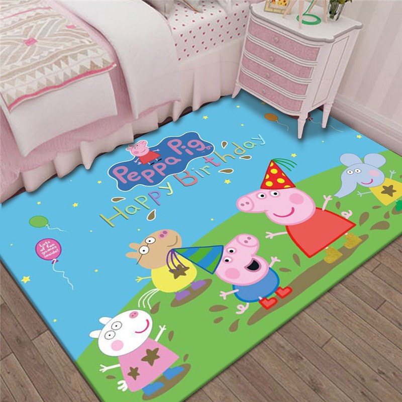 5mm儿童床边地垫可水洗客厅沙发茶几地毯批发水晶绒入户卡通地毯