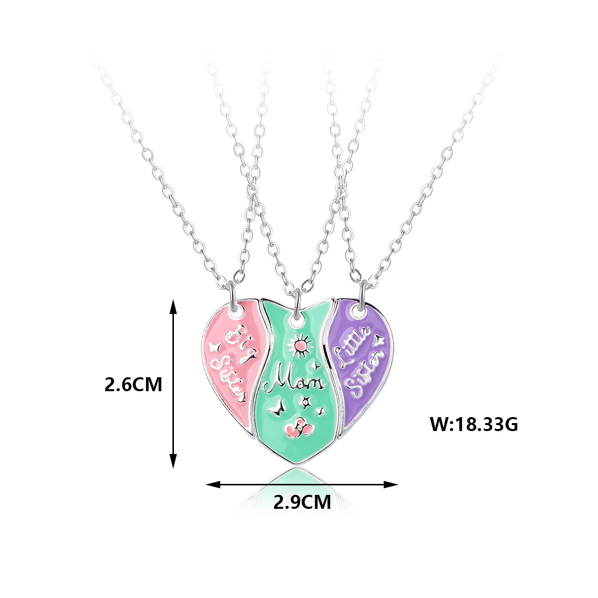 Simple Style Letter Heart Shape Alloy Enamel Unisex Pendant Necklace display picture 15