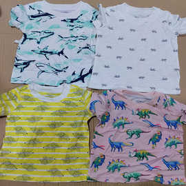 厂家夏季婴幼儿短袖男女宝宝混批上衣新生儿纯棉T恤外贸童装 批发