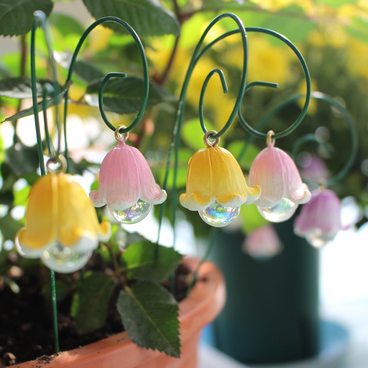  new flower holder ground plug gardening decoration plug-in lily flower pot green plant flower holder outdoor grocery garden 