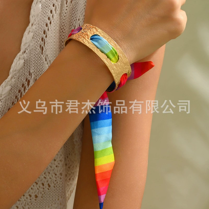 Retro beach golden fashionable women's bracelet, design jewelry, trend of season