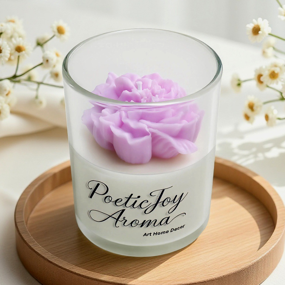 Taza de velas de aromaterapia floral de modelado a mano Vela de fragancia cálida y de alta gama Regalos de cumpleaños Entusista de cera de soja