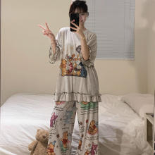 【现货】卡通睡衣短袖女夏季大码遛弯裤家居服两件套大码夏季现货