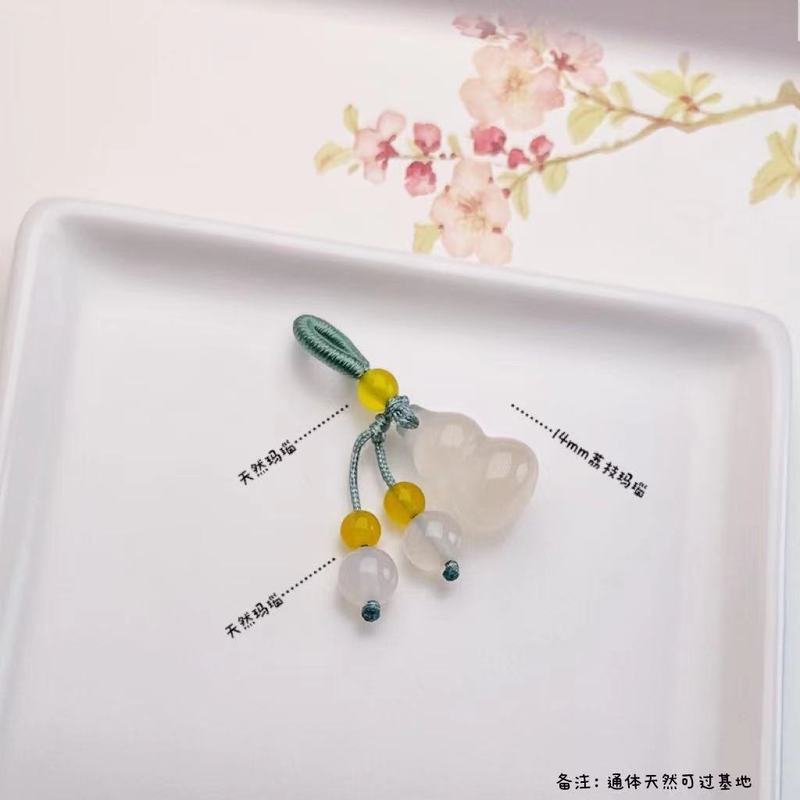 天然瑪瑙蓮蓬小提溜と田玉水晶小ペンダントアクセサリー手串ブレスレットdiy部品|undefined