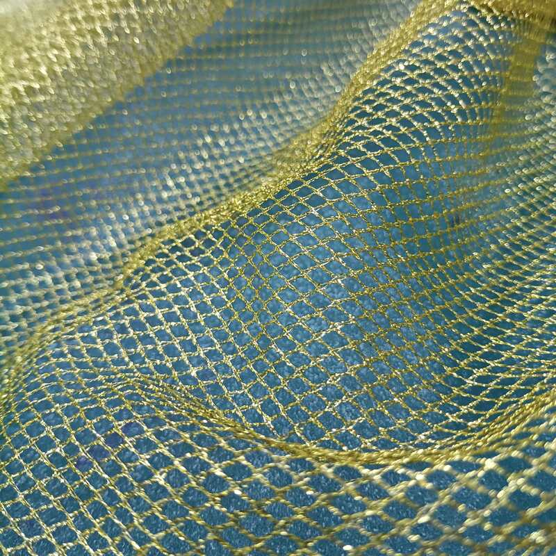 Prismatic bright silk screen non-elastic good quality dense metal wire shiny mesh skirt decoration veil cloth mesh two colors in stock