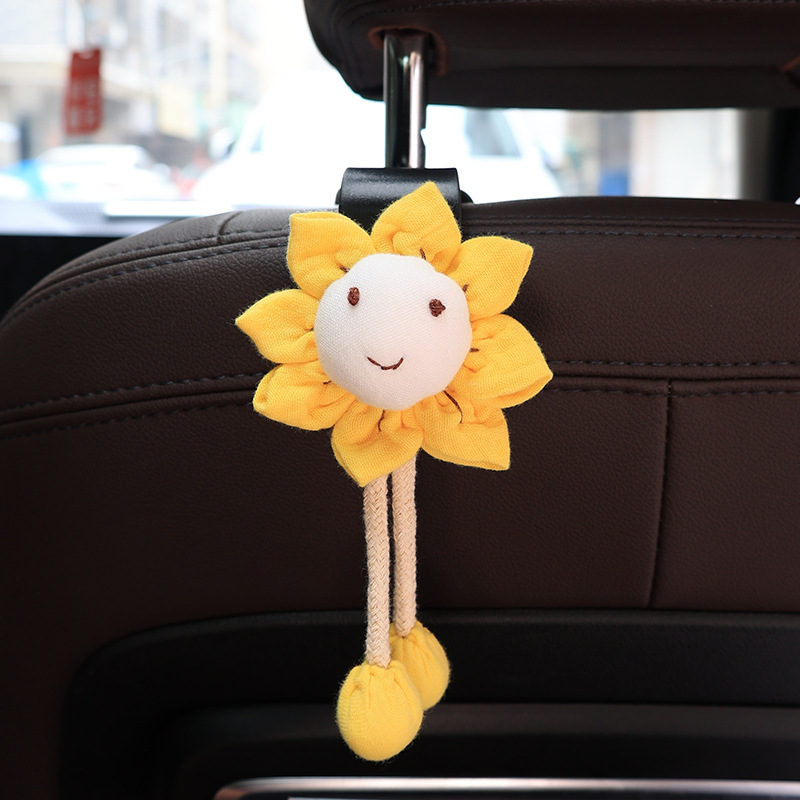 Gancho para automóvil, respaldo del asiento, filas delanteras y traseras, flores lindas, almacenamiento multifunción para automóvil, respaldo, gancho pequeño, suministros para automóvil