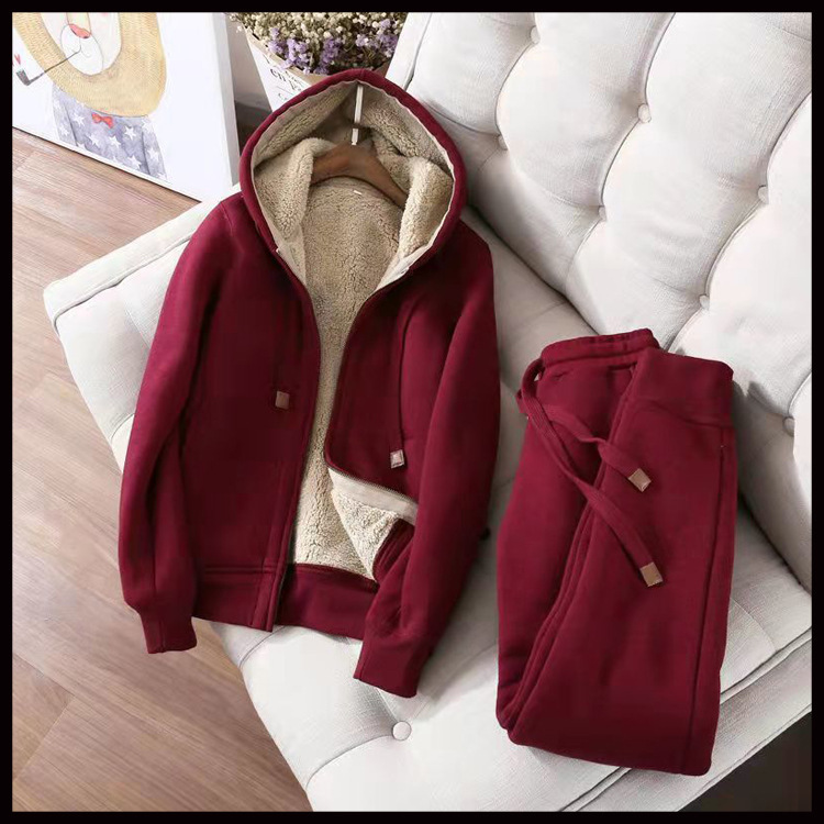 2024 New Style Fleece-Lined Thickened Sweatshirt for Women, Trendy Ins-Style Autumn and Winter Hooded Set, Women's Winter Casual Sports Two-Piece Set 2024 New Style Fleece-Lined Thickened Sweatshirt for Women, Trendy Ins-Style Autumn and Winter Hooded Set, Women's Winter Casual Sports Two-Piece Set