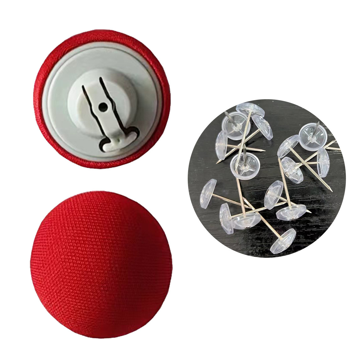 1 красная головка из Габу-мха (с пластиковыми гвоздями)