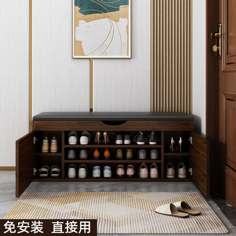 Shoe-Changing Bench for Home Entrance, Shoe Cabinet, Entryway Bench, Shoe-Wearing Bench, Can Be Used as a Seat with Soft Cushion, Storage Shoe Cabinet
